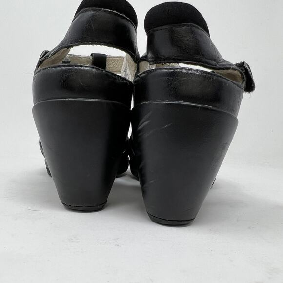 Merrell Leather Heeled Sandal Black Open Toe Slingback - 7 - Picture 5 of 10